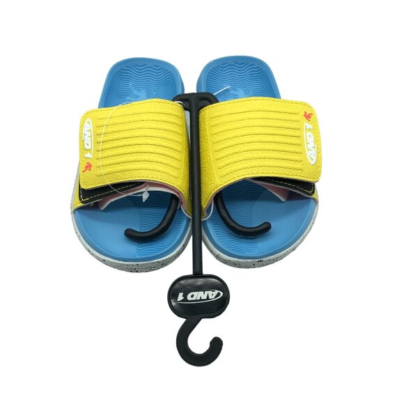 And1 Boys Sandals Slides Textured Yellow Blue 11 - Picture 2 of 4